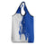 Uruguay Grocery Bag with Gaucho Rider Illustration Blue White Swirl - Wonder Print Shop