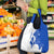 Uruguay Grocery Bag with Gaucho Rider Illustration Blue White Swirl - Wonder Print Shop