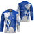 Uruguay Hockey Jersey with Gaucho Rider Illustration Blue White Swirl - Wonder Print Shop