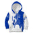 Uruguay Kid Hoodie with Gaucho Rider Illustration Blue White Swirl - Wonder Print Shop