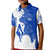 Uruguay Kid Polo Shirt with Gaucho Rider Illustration Blue White Swirl - Wonder Print Shop