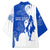 Uruguay Kimono with Gaucho Rider Illustration Blue White Swirl - Wonder Print Shop