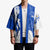 Uruguay Kimono with Gaucho Rider Illustration Blue White Swirl - Wonder Print Shop