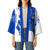 Uruguay Kimono with Gaucho Rider Illustration Blue White Swirl - Wonder Print Shop