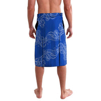 Uruguay Lavalava with Gaucho Rider Illustration Blue White Swirl - Wonder Print Shop