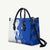 Uruguay Leather Bag with Gaucho Rider Illustration Blue White Swirl - Wonder Print Shop