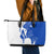 Uruguay Leather Tote Bag with Gaucho Rider Illustration Blue White Swirl - Wonder Print Shop