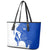 Uruguay Leather Tote Bag with Gaucho Rider Illustration Blue White Swirl - Wonder Print Shop
