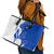 Uruguay Leather Tote Bag with Gaucho Rider Illustration Blue White Swirl - Wonder Print Shop