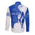 Uruguay Long Sleeve Button Shirt with Gaucho Rider Illustration Blue White Swirl - Wonder Print Shop