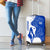 Uruguay Luggage Cover with Gaucho Rider Illustration Blue White Swirl - Wonder Print Shop
