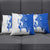 Uruguay Pillow Cover with Gaucho Rider Illustration Blue White Swirl - Wonder Print Shop