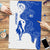 Uruguay Puzzle with Gaucho Rider Illustration Blue White Swirl - Wonder Print Shop