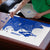 Uruguay Puzzle with Gaucho Rider Illustration Blue White Swirl - Wonder Print Shop