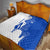 Uruguay Quilt with Gaucho Rider Illustration Blue White Swirl - Wonder Print Shop