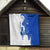 Uruguay Quilt with Gaucho Rider Illustration Blue White Swirl - Wonder Print Shop