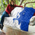 Uruguay Quilt with Gaucho Rider Illustration Blue White Swirl - Wonder Print Shop