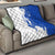 Uruguay Quilt with Gaucho Rider Illustration Blue White Swirl - Wonder Print Shop
