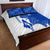 Uruguay Quilt Bed Set with Gaucho Rider Illustration Blue White Swirl - Wonder Print Shop