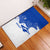Uruguay Rubber Doormat with Gaucho Rider Illustration Blue White Swirl - Wonder Print Shop
