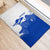 Uruguay Rubber Doormat with Gaucho Rider Illustration Blue White Swirl - Wonder Print Shop