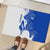 Uruguay Rubber Doormat with Gaucho Rider Illustration Blue White Swirl - Wonder Print Shop