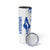 Uruguay Skinny Tumbler with Gaucho Rider Illustration Blue White Swirl - Wonder Print Shop