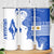 Uruguay Skinny Tumbler with Gaucho Rider Illustration Blue White Swirl - Wonder Print Shop