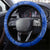 Uruguay Steering Wheel Cover with Gaucho Rider Illustration Blue White Swirl - Wonder Print Shop