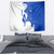 Uruguay Tapestry with Gaucho Rider Illustration Blue White Swirl - Wonder Print Shop