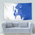 Uruguay Tapestry with Gaucho Rider Illustration Blue White Swirl - Wonder Print Shop