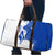 Uruguay Travel Bag with Gaucho Rider Illustration Blue White Swirl - Wonder Print Shop