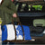 Uruguay Travel Bag with Gaucho Rider Illustration Blue White Swirl - Wonder Print Shop
