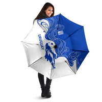 Uruguay Umbrella with Gaucho Rider Illustration Blue White Swirl - Wonder Print Shop