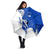 Uruguay Umbrella with Gaucho Rider Illustration Blue White Swirl - Wonder Print Shop