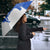 Uruguay Umbrella with Gaucho Rider Illustration Blue White Swirl - Wonder Print Shop