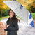 Uruguay Umbrella with Gaucho Rider Illustration Blue White Swirl - Wonder Print Shop