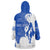 Uruguay Wearable Blanket Hoodie with Gaucho Rider Illustration Blue White Swirl - Wonder Print Shop