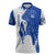 Uruguay Zipper Polo Shirt with Gaucho Rider Illustration Blue White Swirl - Wonder Print Shop