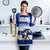 Uruguay Apron with Wild Horse Illustration Blue Gray Striped - Wonder Print Shop