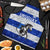 Uruguay Apron with Wild Horse Illustration Blue Gray Striped - Wonder Print Shop