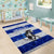 Uruguay Area Rug with Wild Horse Illustration Blue Gray Striped - Wonder Print Shop