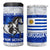 Uruguay 4 in 1 Can Cooler Tumbler with Wild Horse Illustration Blue Gray Striped - Wonder Print Shop