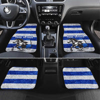 Uruguay Car Mats with Wild Horse Illustration Blue Gray Striped - Wonder Print Shop