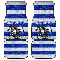 Uruguay Car Mats with Wild Horse Illustration Blue Gray Striped - Wonder Print Shop
