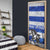Uruguay Door Cover with Wild Horse Illustration Blue Gray Striped - Wonder Print Shop