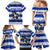 Uruguay Family Matching Mermaid Dress and Hawaiian Shirt with Wild Horse Illustration Blue Gray Striped - Wonder Print Shop