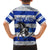Uruguay Family Matching Off The Shoulder Long Sleeve Dress and Hawaiian Shirt with Wild Horse Illustration Blue Gray Striped - Wonder Print Shop