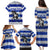 Uruguay Family Matching Puletasi and Hawaiian Shirt with Wild Horse Illustration Blue Gray Striped - Wonder Print Shop