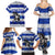 Uruguay Family Matching Summer Maxi Dress and Hawaiian Shirt with Wild Horse Illustration Blue Gray Striped - Wonder Print Shop